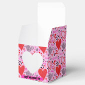 ハート、XOXOピンクパターン紙プレート フェイバーボックス (オープン)