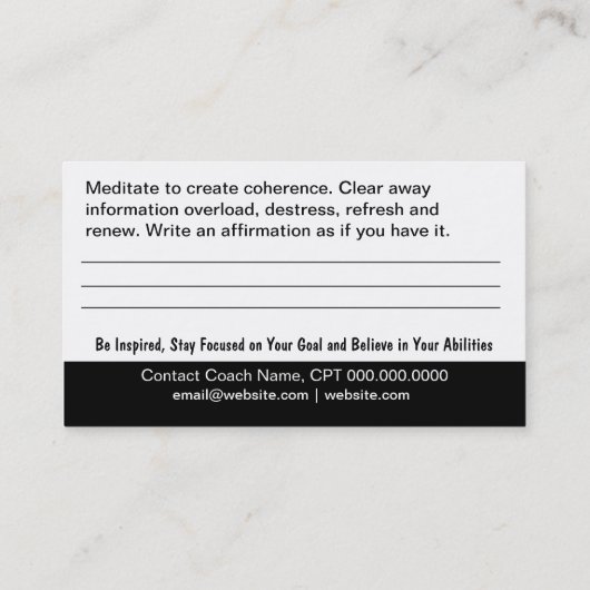 ハートBrain Empower Coaching Business Card 名刺 (裏面)