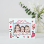 ハートCookieフォトバレンタイン家族はがき シーズンポストカード (スタンド正面)