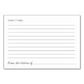 ハートCookieブライダルシャワーレシピカード テーブルナンバー (裏面)