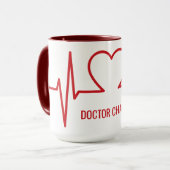 ハートEKGの名前をカスタムする及び職業マグ マグカップ (正面左)