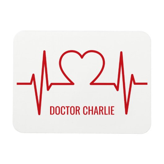ハートEKGの名前をカスタムする及び職業磁石 マグネット (横)