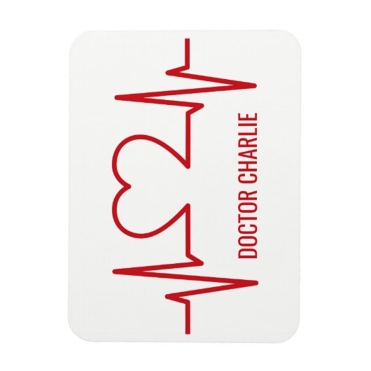 ハートEKGの名前をカスタムする及び職業磁石 マグネット (縦)