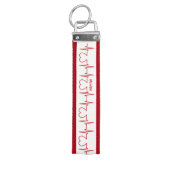 ハートEKGカスタムモノグラム手首キーチェーン リストバンドキーホルダー (鍵トップ)