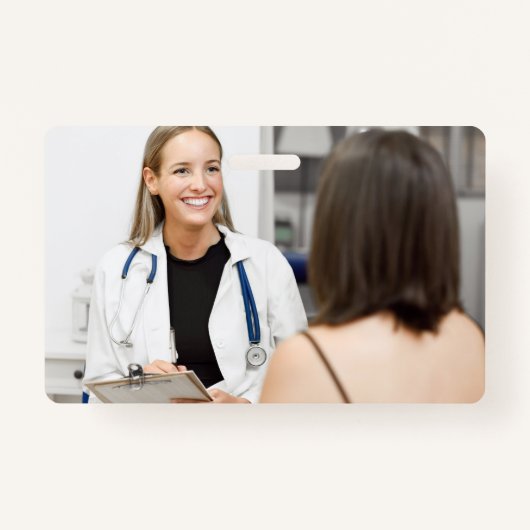 ハートEKGカスタム文字と写真の医療バッジ バッジ (裏面)