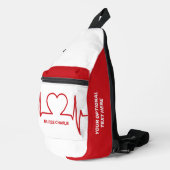 ハートEKG名前をカスタムすると職業 スリングバッグ (右コーナー)