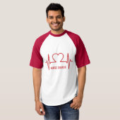 ハートEKG名前をカスタムする&職業服 Tシャツ (正面フル)