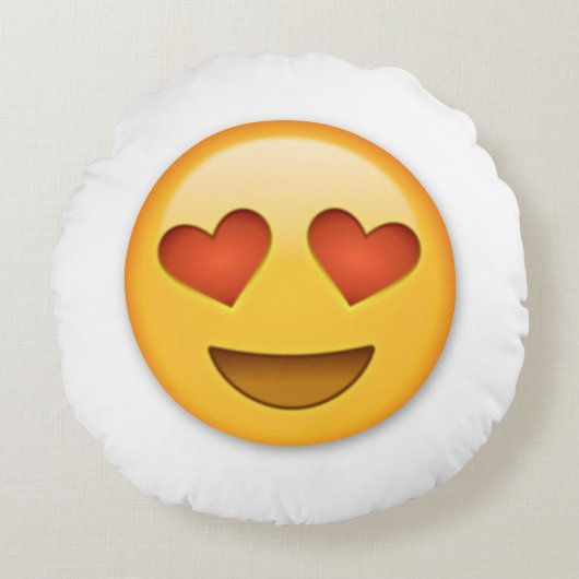ハートEmoji ラウンドクッション (正面)