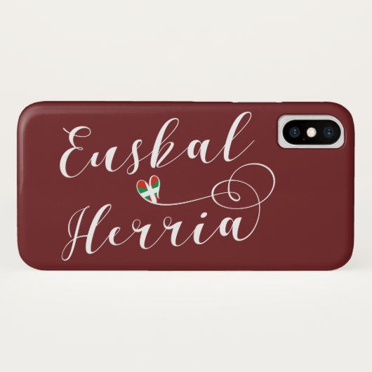 ハートEuskal Herria携帯電話ケース、バスク Case-Mate iPhoneケース (裏面(横))
