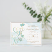 ハートGlod 50thアニバーサリー日付を保存 案内ポストカード (スタンド正面)