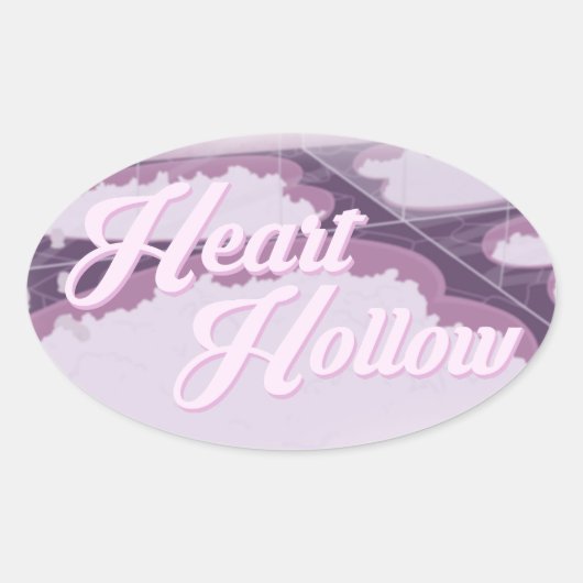 ハートHOLLOW Rounded Logo +バスタブ(ステッカーパック) 楕円形シール (正面)