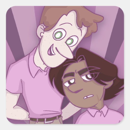 ハートHOLLOW Zeke & Lewis (Pack of Stickers) スクエアシール (正面)