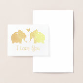 ハートI愛の金ゴールド象の組 箔カード (ディスプレー)