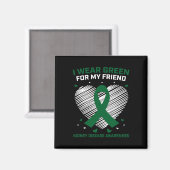 ハートI衣服グリーンfor My Friend Kidney Disease Aw マグネット (正面/裏面)