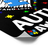 ハートI衣服ブルーfor My Son Autism Awareness Mont ポスター (角)