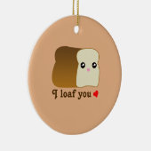 ハートI Loaf Youかわいいパン食おもしろいべパンPun Chris セラミックオーナメント (右)