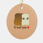 ハートI Loaf Youかわいいパン食おもしろいべパンPun Chris セラミックオーナメント (左)