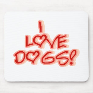 ハートI Love Dogs T-shirts and Gives マウスパッド