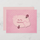 ハートLadybugsバレンタインポストカード シーズンポストカード (正面/裏面)