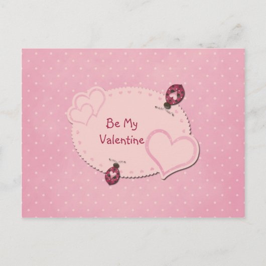 ハートLadybugsバレンタインポストカード シーズンポストカード (正面)