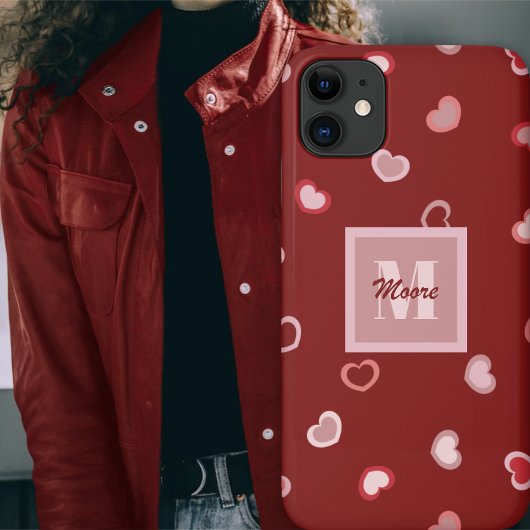 ハートMaroon Red in Pink to Red グラデーション Case-Mate iPhoneケース