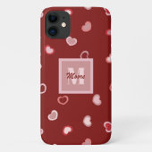 ハートMaroon Red in Pink to Red グラデーション Case-Mate iPhoneケース (裏面)