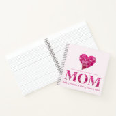 ハートMOMピンクフローラ文字パーソナライズされた名 ノートブック (内部)