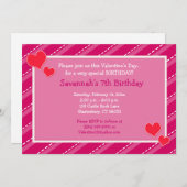 ハートnダッシュヴァレンティーンズデイ誕生日招待状 招待状 (正面/裏面)