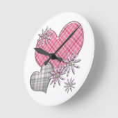 ハートn花時計 ラウンド壁時計 (傾斜)