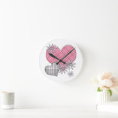 ハートn花時計 ラウンド壁時計 (ホーム)