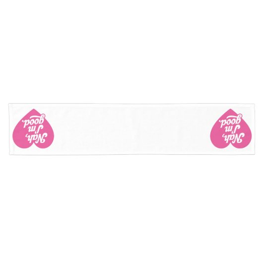 ハートNAH IMグッドアンチバレンタインデー独身のアウェア ショートテーブルランナー (横)