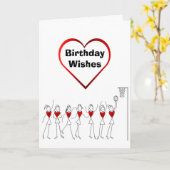 ハートNetball位置誕生日 カード (黄色い花)