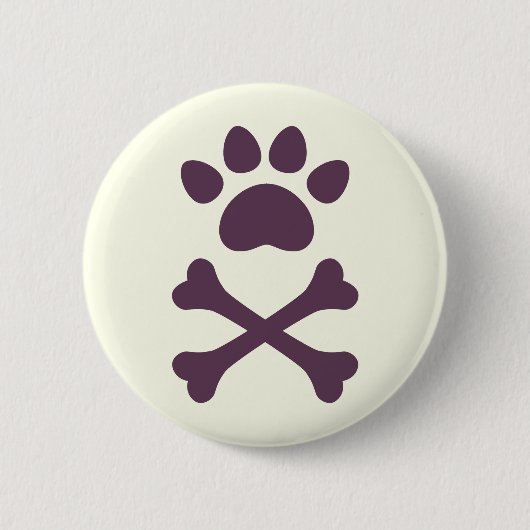 ハートPaw & Crossbones 缶バッジ (正面)