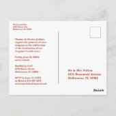 ハートPre-K卒業3写真織物テクスチャ ポストカード (裏面)