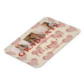 ハートPre-K卒業3写真織物テクスチャ マグネット (左側)