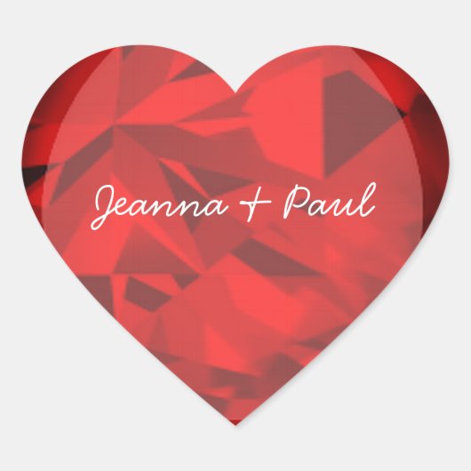 ハートRubyプリントシール ハートシール (正面)