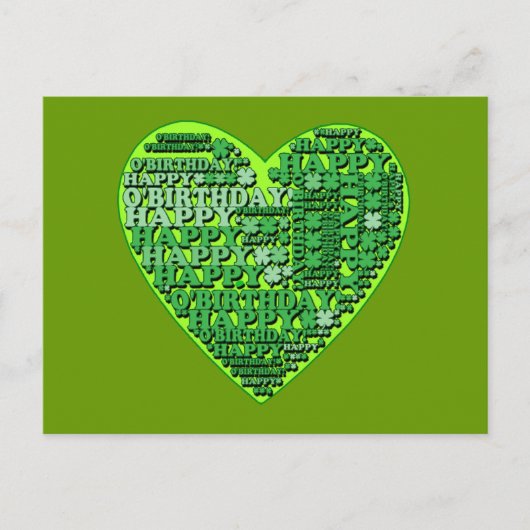 ハートTシャツとギフトと幸せな誕生日 ポストカード (正面)