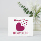 ハートV04Aの私のブライドメイドに感謝 ポストカード (スタンド正面)