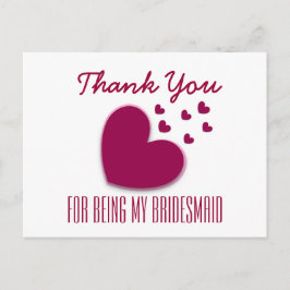 ハートV04Aの私のブライドメイドに感謝 ポストカード