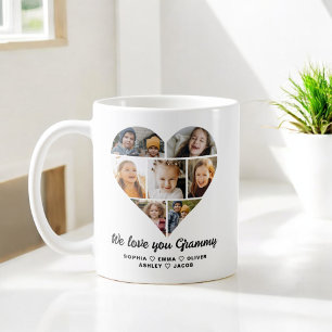 ハートWe Love You Grammy Family Photo Collage コーヒーマグカップ