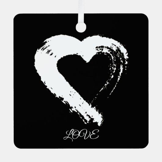 ハートXOXOカーオーナメント メタルオーナメント (正面)