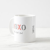 ハートXOXOバレンタインデー コーヒーマグカップ (正面左)