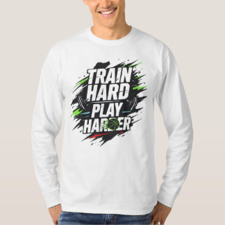 ハードなトレーニング、もっとハードなプレイ バスケットボール Tシャツ