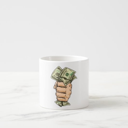 ハードな努力で、もっと稼ごう - お金マグ エスプレッソカップ (正面)