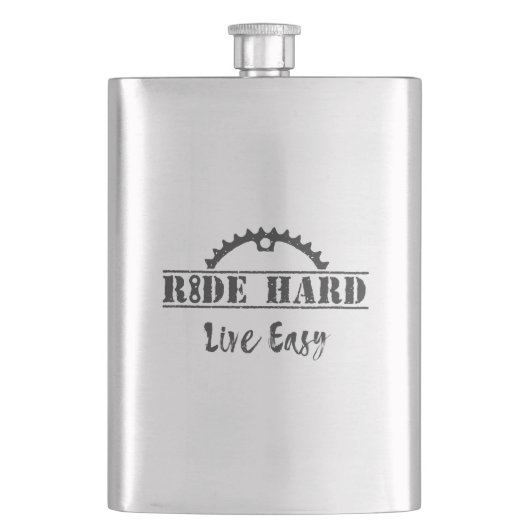 ハードに乗ってイージーに生きろ サイクリング フラスク (正面)