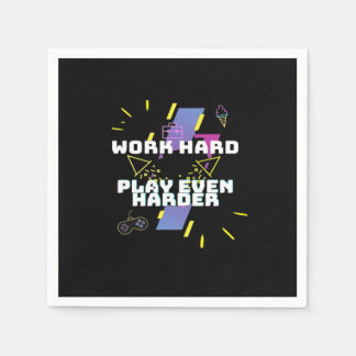 ハードに働いて、もっとハードに遊ぼう プレミアム スタンダードカクテルナプキン