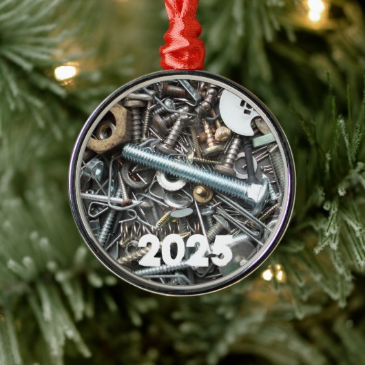 ハードウェアのジャンクドロワー、爪、 ネイル、ナット、ネジなど メタルオーナメント (ツリー)