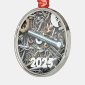 ハードウェアのジャンクドロワー、爪、 ネイル、ナット、ネジなど メタルオーナメント (左)