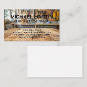 ハードウェアのハンドツール | 木造の大工テーブル 名刺 (正面/裏面)