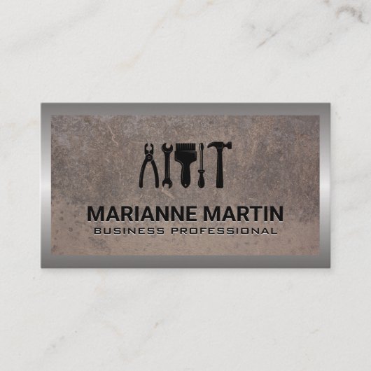 ハードウェアのハンドツール |金属の背景 名刺 (正面)